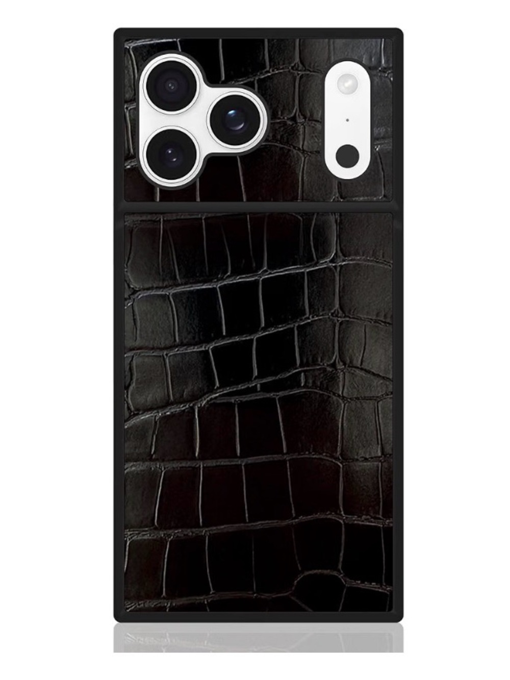 FLAUNT iPhone 18 Pro Case Black Crocodile MagSafe Wireless Charging Shockproof
